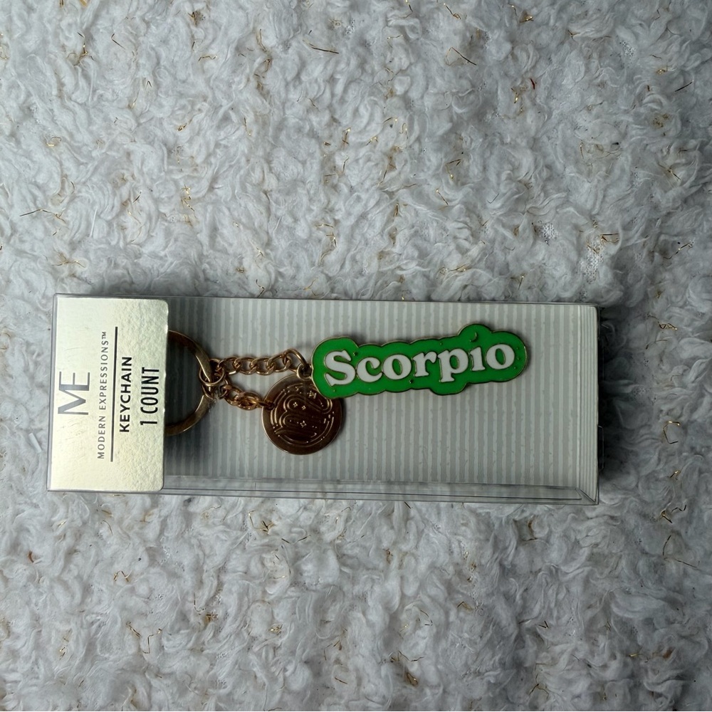 ME Essentials Scorpio Keychain with Green and Gold Accents - Picture 3 of 3